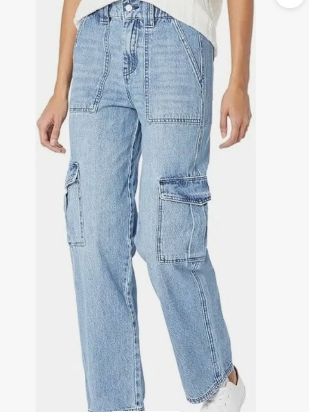 Blank NYC cargo Jean Denim Pant Straight Leg Utility Womens Size Small